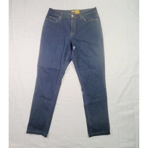 Lexi Women's Jeans Size 16 Blue Dark Wash Rhinestone Straight Leg Denim Q56